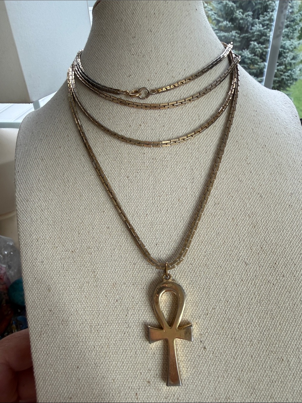 Gold Ankh Pendant Necklace - Timeless Egyptian Symbol